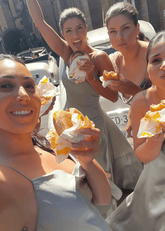 Carol | Sheath Spaghetti Straps Dusty Blue Satin Maxi Bridesmaid Dress with Slit and Cowl Neck - Price #price_variant_lowest# - Dusty Blue - PromDressClub